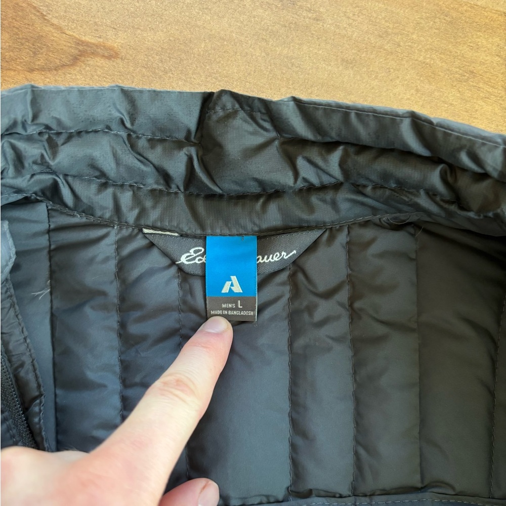 Eddie Bauer Charcoal Quilted Down Vest - Picture 7 of 8